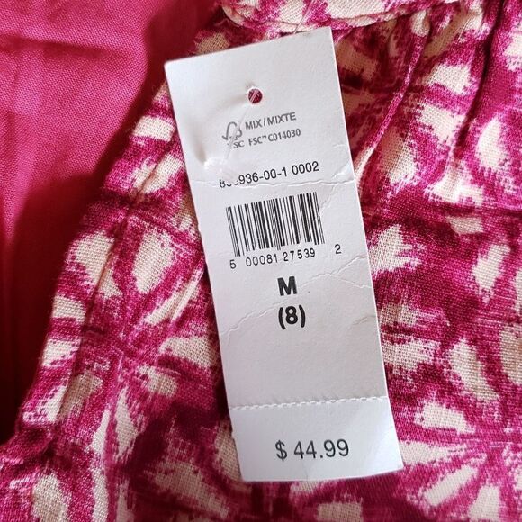 GAP KIDS Girls Tiered Split Neck Dress Acai Berry Pink medium/8 - Picture 5 of 9